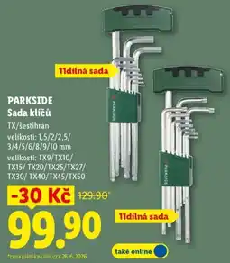 Lidl PARKSIDE Sada klíčů nabídka