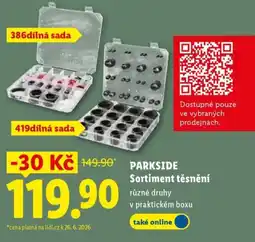 Lidl PARKSIDE Sortiment těsnění nabídka