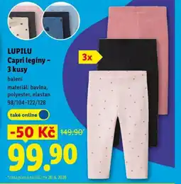 Lidl LUPILU Capri legíny - 3 kusy nabídka