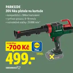 Lidl PARKSIDE 20V Aku pistole na kartuše nabídka