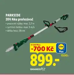 Lidl PARKSIDE 20V Aku prořezávač nabídka
