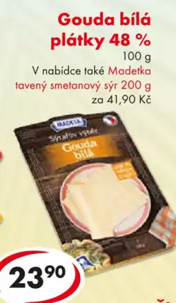 CBA Gouda bílá plátky 48 % nabídka
