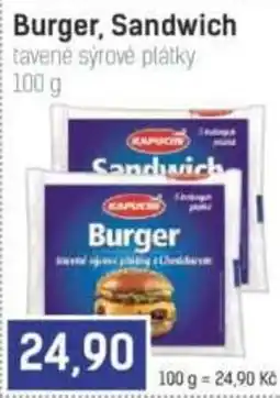 Konzum Burger, Sandwich tavené sýrové plátky nabídka