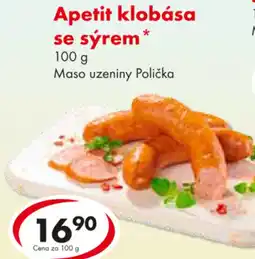 CBA Apetit klobása se sýrem nabídka