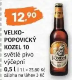 Konzum Velkopopovický kozel 10 světlé pivo výčepní nabídka