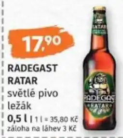 Konzum Radegast ratar světlé pivo ležák nabídka