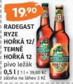 Konzum Radegast ryze hořká 12/ temně hořká 12 nabídka