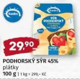 Konzum Ranko Podhorský sýr 45% plátky nabídka