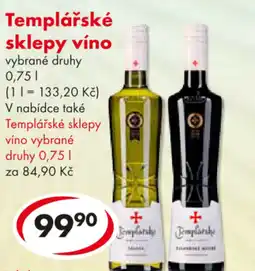 CBA Templářské sklepy víno nabídka