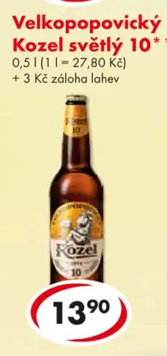 CBA Velkopopovický Kozel světlý 10 nabídka
