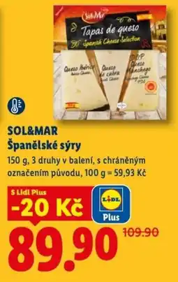 Lidl SOL&MAR Španělské sýry nabídka