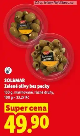 Lidl SOL&MAR Zelené olivy bez pecky nabídka