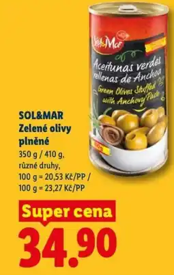 Lidl SOL&MAR Zelené olivy plněné nabídka