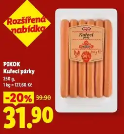 Lidl PIKOK Kuřecí párky nabídka