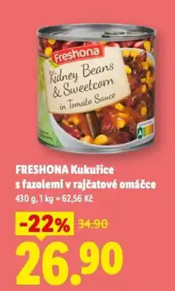 Lidl FRESHONA Kukuřice s fazolemi v rajčatové omáčce nabídka