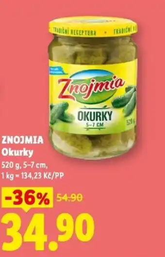 Lidl ZNOJMIA Okurky nabídka