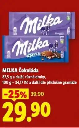 Lidl MILKA Čokoláda nabídka