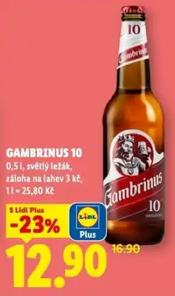 Lidl GAMBRINUS 10 nabídka