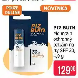 Teta PIZ BUIN Mountain ochranný balzám na rty SPF 30 nabídka