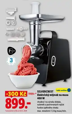Lidl SILVERCREST Elektrický mlýnek na maso 400 W nabídka