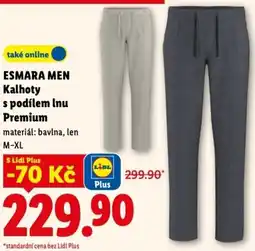 Lidl ESMARA MEN Kalhoty s podílem Inu Premium nabídka
