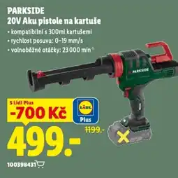 Lidl PARKSIDE 20V Aku pistole na kartuše nabídka