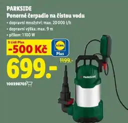 Lidl PARKSIDE Ponorné čerpadlo na čistou vodu nabídka