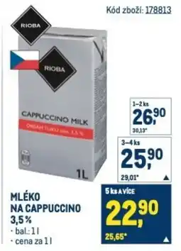 Makro Mléko na cappuccino 3,5% nabídka