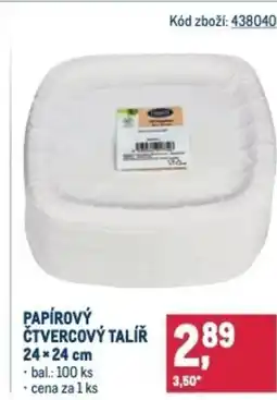 Makro Papírový čtvercový talíř nabídka