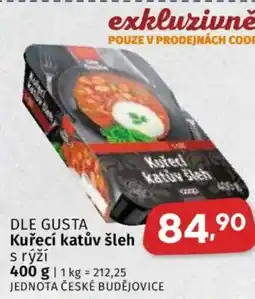 Coop DLE GUSTA Kuřecí katův šleh i s rýží nabídka