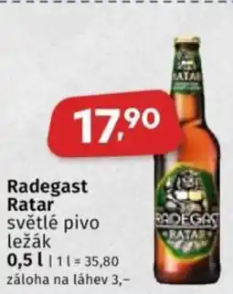 Coop Radegast Ratar světlé pivo ležák nabídka