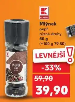 Kaufland Mlýnek pepř různé druhy nabídka