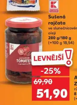Kaufland Sušená rajčata ve slunečnicovém oleji nabídka