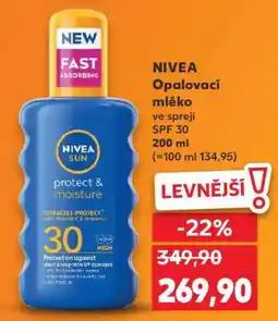 Kaufland NIVEA Opalovací mléko ve spreji SPF 30 nabídka