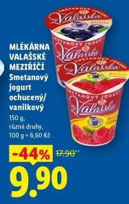 Lidl MLÉKÁRNA VALAŠSKÉ MEZIŘÍČÍ Smetanový jogurt ochucený / vanilkový nabídka