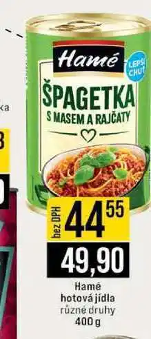 Jip Hamé hotová jídla různé druhy nabídka