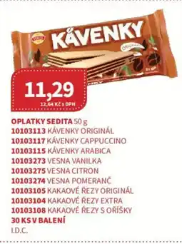 Kubík potraviny Oplatky Sedita nabídka