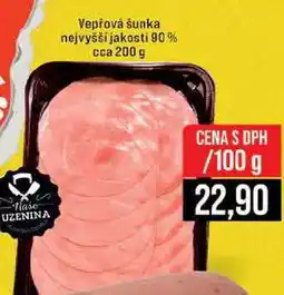 Jip Vepřová šunka nejvyšší jakosti 90% cca 200 g 100g nabídka