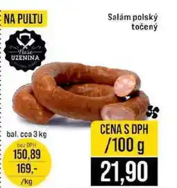 Jip Salám polský točený 3 kg 100g nabídka