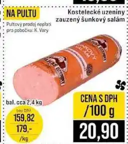 Jip Kostelecké uzeniny zauzený šunkový salám bal. cca 2.4 kg 100g nabídka