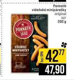 Jip Ponnath videňské minipárečky original syr nabídka