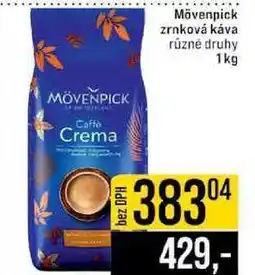 Jip Mövenpick zrnková káva různé druhy nabídka