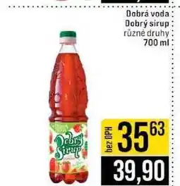 Jip Dobrá voda Dobrý sirup různé druhy nabídka