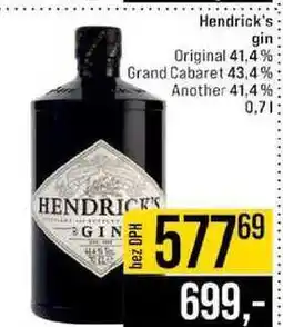 Jip Hendrick's gin Original 41,4% Grand Cabaret 43,4% Another 41,4% nabídka