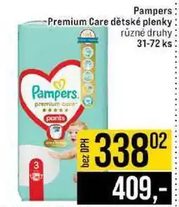 Jip Pampers Premium Care dětské plenky různé druhy 31-72 ks nabídka
