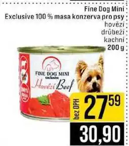 Jip Fine Dog Mini Exclusive 100% masa konzerva pro psy hovězí drůbeží kachní nabídka