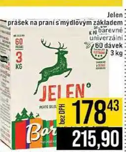 Jip Jelen prášek na praní s mýdlovým základem barevné univerzální 60 dávek nabídka