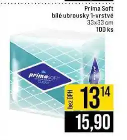 Jip Prima Soft bílé ubrousky 1-vrstvé 33x33 cm 100 ks nabídka