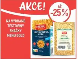 Globus Na vybrané těstoviny značky menu gold nabídka