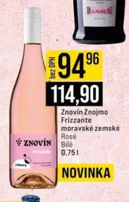 Jip Znovín Znojmo Frizzante moravské zemské nabídka